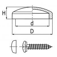 100x Afdekkap tbv Cilinderkop - Git Zwart Ral9005