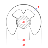 1000x Asborg Ring Ø3,2 - Verenstaal - DIN6799