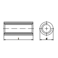 25x Verbindingsmoer M12x30x15 - RVS A2
