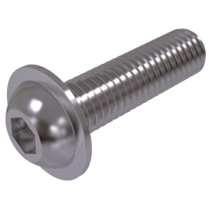 50x Lage Bolkop Flens Schroef M10x50 inbus - 10,9 staal verzinkt ISO7380/2