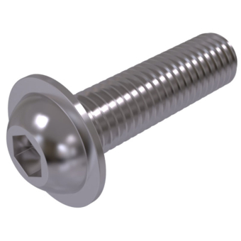 100x Lage Bolkop Flens Schroef M6x12 inbus - 10,9 staal verzinkt ISO7380/2