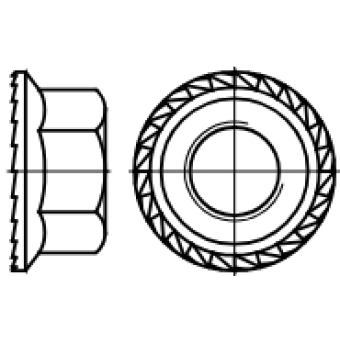 100x Zeskant Flens Moer M4 Vertand - DIN 6923 RVS A2