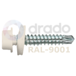 1000x ZELFBORENDE ZESKANT  Ø4,9x35 - CREME WIT RAL9001 - EPDM - DIN7504ZKR