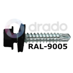 150x ZELFBORENDE ZESKANT  Ø4,9x35 - GIT ZWART RAL9005 - EPDM - DIN7504ZKR