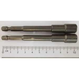 2x 100mm Zeskant Dop Bit - ZK8 - Magnetisch