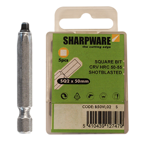 5X 50MM SQ2 SQUAREDRIVE BIT - VIERKANT 