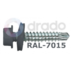 ZELFBORENDE ZESKANT  Ø4,9x35 - LEI GRIJS RAL7015 - EPDM - DIN7504ZKR ZELFBORENDE ZESKANT  Ø4,9x35 - LEI GRIJS RAL7015 - EPDM - DIN7504ZKR