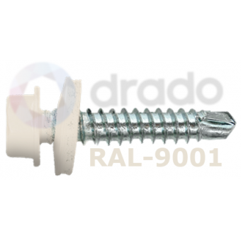 ZELFBORENDE ZESKANT  Ø5,5x64 - CREME WIT RAL9001 - EPDM - DIN7504ZKR