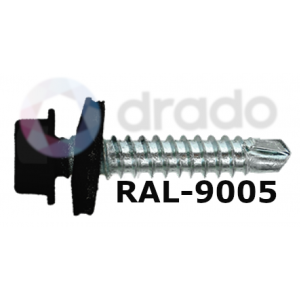 ZELFBORENDE ZESKANT  Ø5,5x64 - GIT ZWART RAL9005 - EPDM - DIN7504ZKR ZELFBORENDE ZESKANT  Ø5,5x64 - GIT ZWART RAL9005 - EPDM - DIN7504ZKR