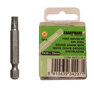 5x 50mm Torx Bit - TX30 Sharpware 5x 50mm Torx Bit - TX30 Sharpware