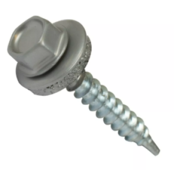 100x ZELFBORENDE ZESKANT  Ø5,5x60 - ALUMINIUM GRIJS RAL9007 - EPDM - DIN7504ZKR