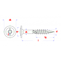 50x Flenskop Houtschroef 8x140mm TX40 Verzinkt - PFS