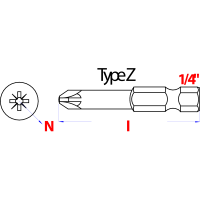 5x 50mm PZ2 Pozidrive BIT - Sharpware 5x 50mm PZ2 Pozidrive BIT - Sharpware