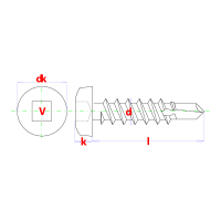 250x Zelfborende Cilinderkop ø4,2x16 SQ2 - Verkeers wit Ral9016 - DIN7504csq